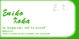 eniko koka business card